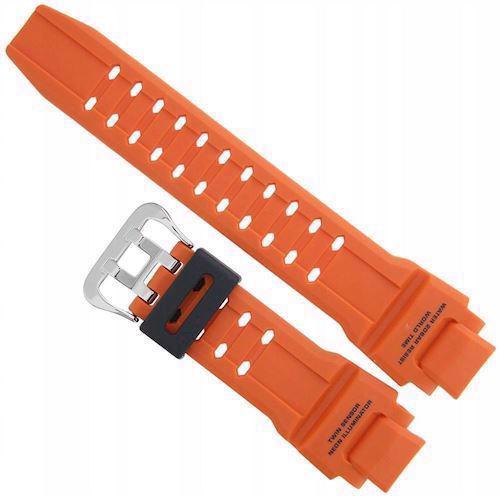 Glossy black watch strap for the Casio GA-100 series