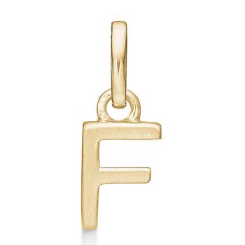 Letter pendant 8 mm, F in 8 carat gold with matt and polished side
