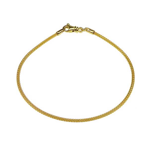 San - Link of joy Round Knitted Foxtail 925 Sterling Silver chain gold plated, model 80007 - 21 cm