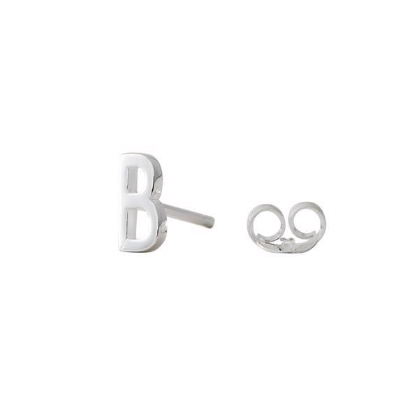 B - Beautiful Arne Jacobsen letter earring in silver, 7.5 mm - price is PR. PIECE.