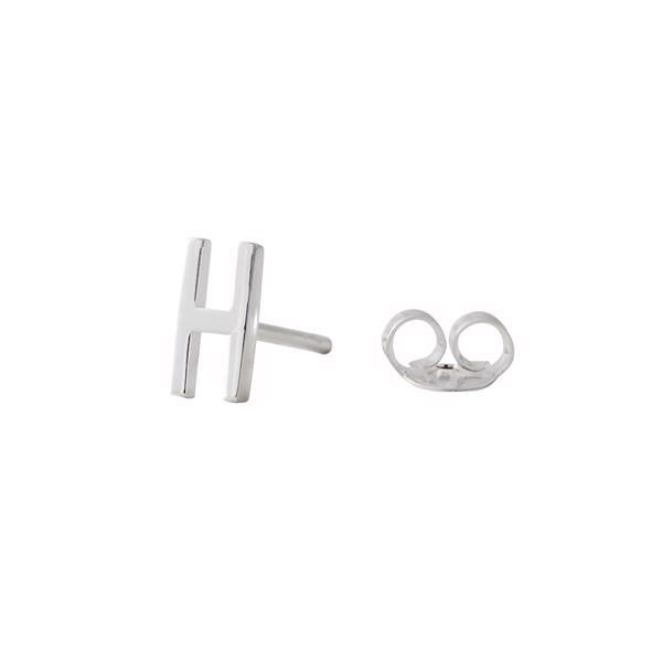 H - Beautiful Arne Jacobsen letter earring in silver, 7.5 mm - price is PR. PIECE.