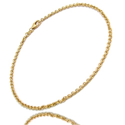 Anchor round - 18 kt gold - necklaces 2.0 mm wide (wire 0.5 mm) and 45 cm long