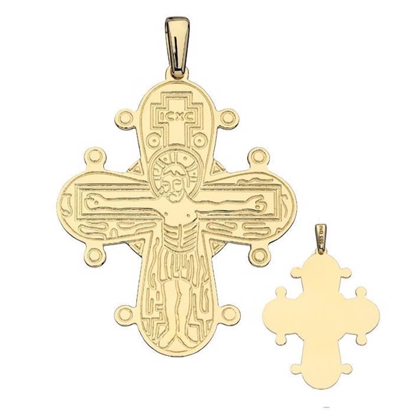 Dagmar Cross in 14 ct gold, for engraving - 40 x 33 mm