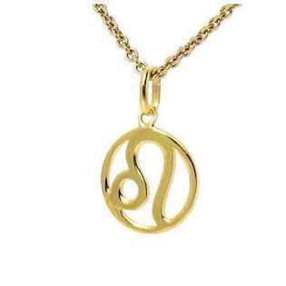Star sign pendant in gold-plated sterling silver - Leo (July 24 - August 23)