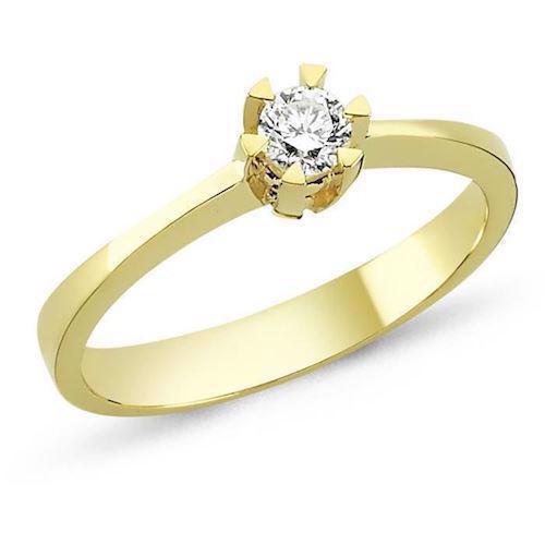 STAR 14 carat gold ring with 0.15 carat brilliant Wesselton SI