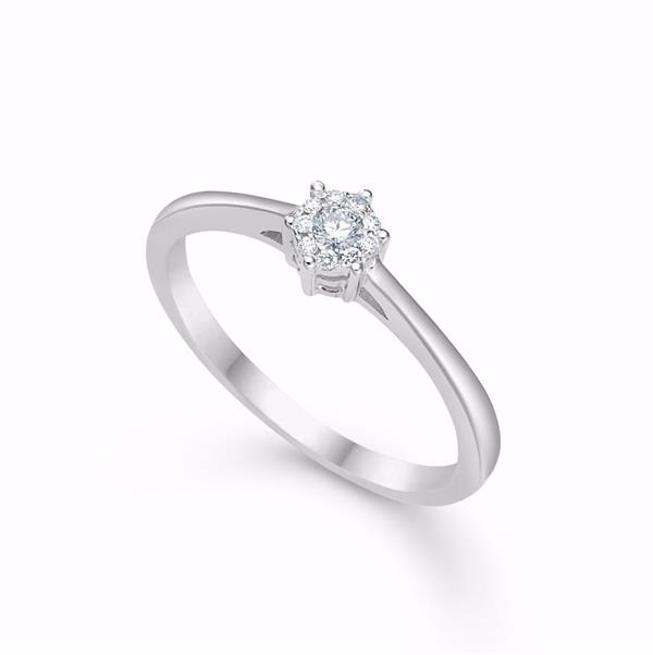 White Goldring - 14 ct. with 0.085 carats brillant W/SI