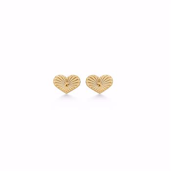 Silver earring gold-plated heart