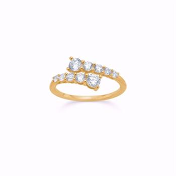 Guld & Sølv Design 8 kt gold ring with zirconia