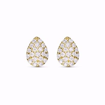 Guld & Sølv Design drop earrings in 8kt gold with zirconia