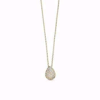 Guld & Sølv Design 8kt gold pendant with chain and zirconia