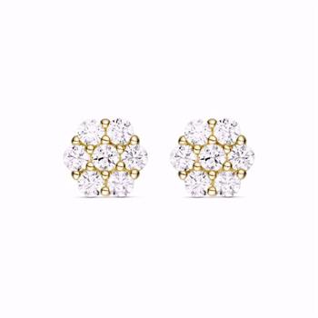 Guld & Sølv Design 8kt gold zirconia stud earrings 0.5 cm