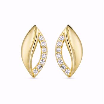 Guld & Sølv Design 8kt gold earrings with zirconia