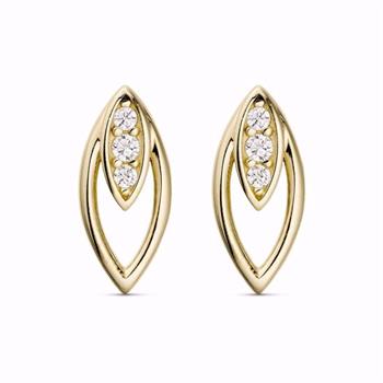 Guld & Sølv Design 8 kt gold stud earrings with zirconia