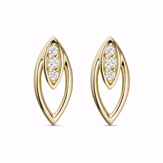 Guld & Sølv Design 8 kt gold stud earrings with zirconia