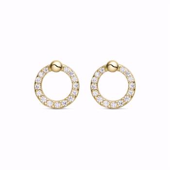 Guld & Sølv Design 8kt gold earrings with zirconia