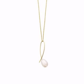 Guld & Sølv Design 8kt pearl pendant with 45 cm chain