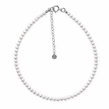 Guld & Sølv Design silver anklet with glass beads