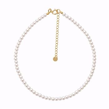 Guld & Sølv Design gilded silver anklet with glass beads