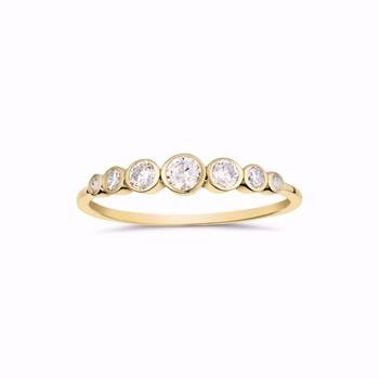 Guld & Sølv Design 8 kt gold ring with zirconia