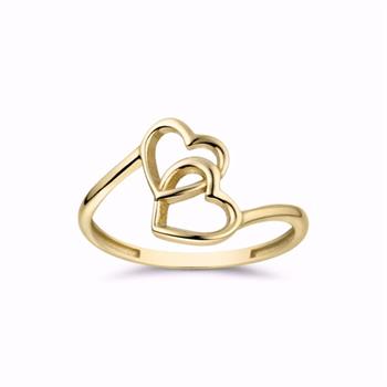 Guld & Sølv Design 8 kt gold heart ring