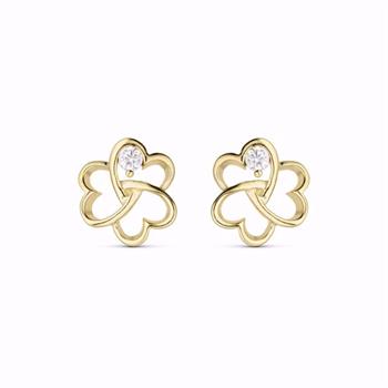 Guld & Sølv Design 8 karat gold earrings with zirconia