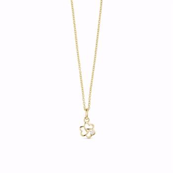 Guld & Sølv Design 8k gold necklace with zirkonia and 45 cm chain