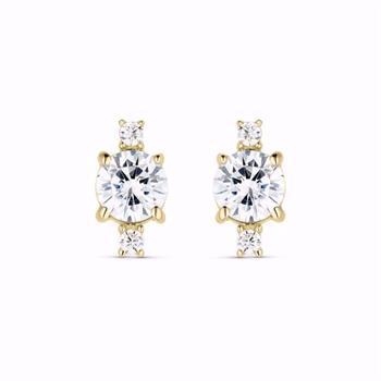 Guld & Sølv Design gold stud earrings in 8 kt gold with zirconia 8 mm