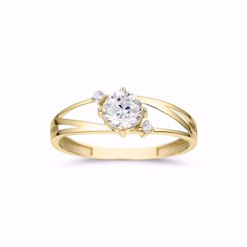 Guld & Sølv Design 8k gold ring with zirconia