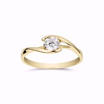 Guld & Sølv Design 8 kt gold ring with zirconia