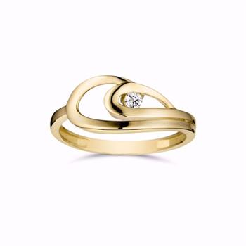 Guld & Sølv Design 8 kt gold ring with zirkonia