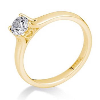 Engagement Solitaire ring with diamonds from 0.10 - 0.60 ct Gold, Red gold, Rose gold, Platinum