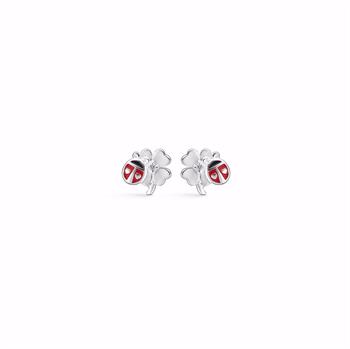 CHANTI Little Ones ladybug earrings in sterling silver with CZ
