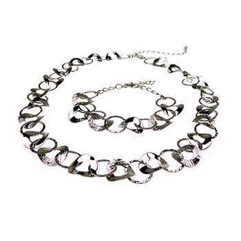 San - Link of joy Timeless 925 Sterling Silver Necklace shiny rustic, model 13305-40