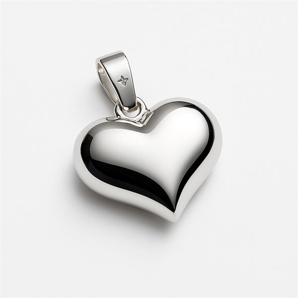 Cute plump heart pendant, measures 18 x 16 mm from Støvring Design