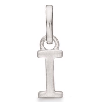 Letter pendant 8 mm, I in sterling silver with matt and shiny side