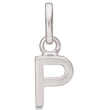 Letter pendant 8 mm, in sterling silver with matt and shiny side