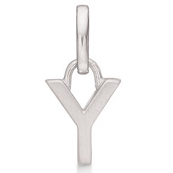 Letter pendant 8 mm, Y in sterling silver with matt and polished side