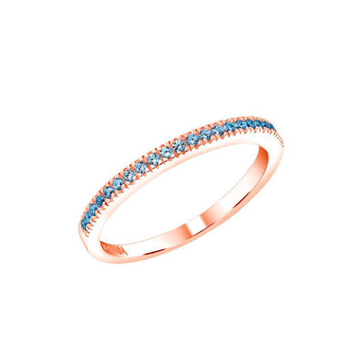 ekspertise indsigelse Sui 145101-4, Joanli Nor HELLENOR wedding ring in rose gold-plated sterling  silver with beautiful, light blue zirconia