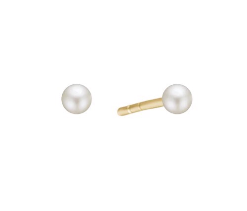 14K Gold Earrings with 4mm Freshwater Pearls