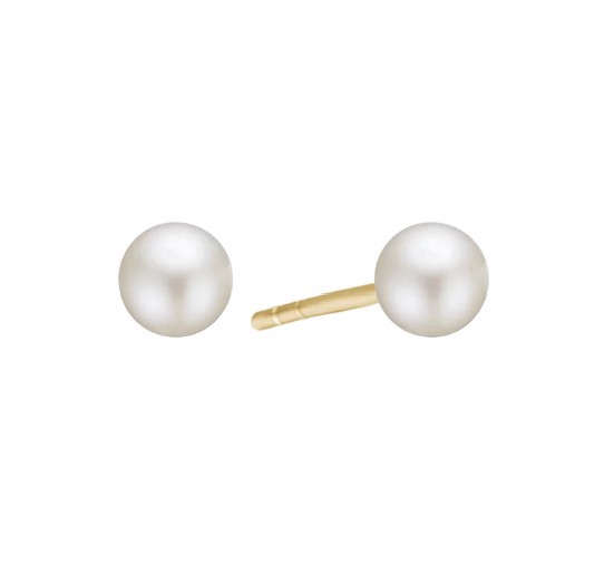 Luxurious 14K Gold Earrings with 6mm Freshwater Pearls