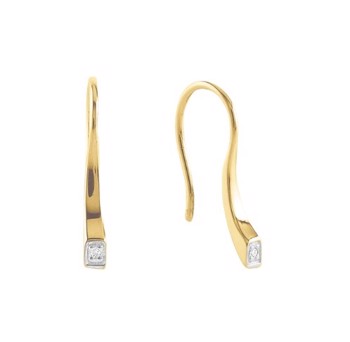 Elegant 14 karat gold earrings with diamonds