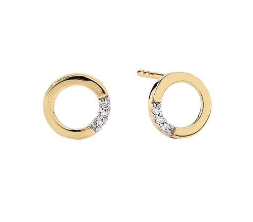 14 karat gold stud earrings with diamonds