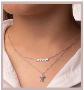 Disney's Stitch & Ohana Silver Necklace