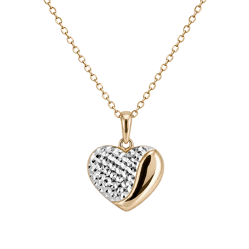 Textured 8 karat vedhæng med forgyldt kæ from Aagaard