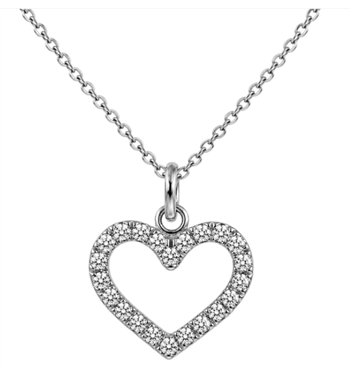 Aagaard Glowing Love silver heart necklace 45 cm
