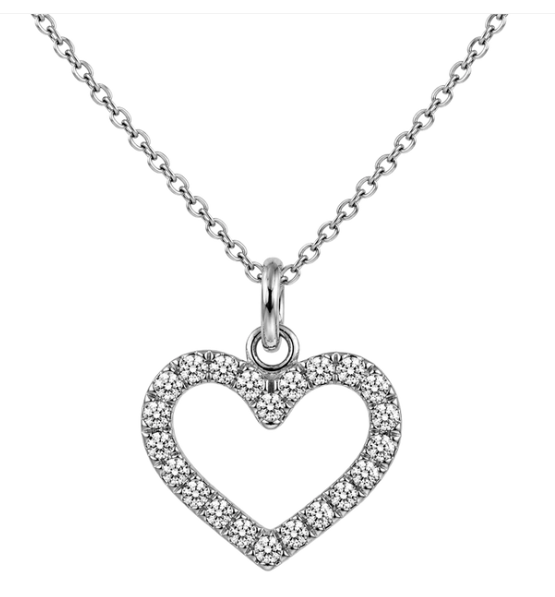Aagaard Glowing Love silver heart necklace 45 cm