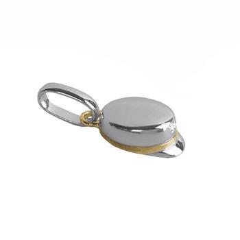 Students pendant in sterling silver with gold plated band and glittering zirconia from Aagaard