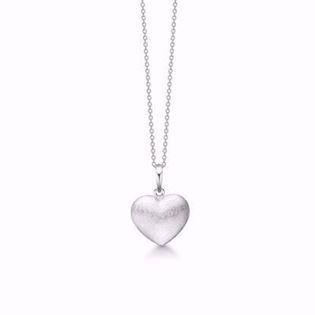 GSD Heart 925 Sterling Silver necklace frosted, model GSD-1872-3