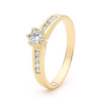 Diamond gold finger ring with total half a carat
