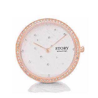 Rose gold plated Story watch charm for leather bracelet, 1924824